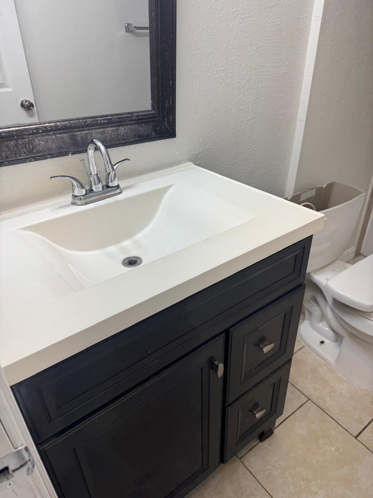 Polished bathroom vanity