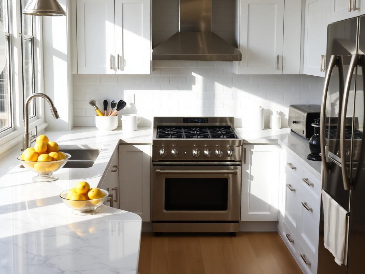 Spotless kitchen with polished surfaces